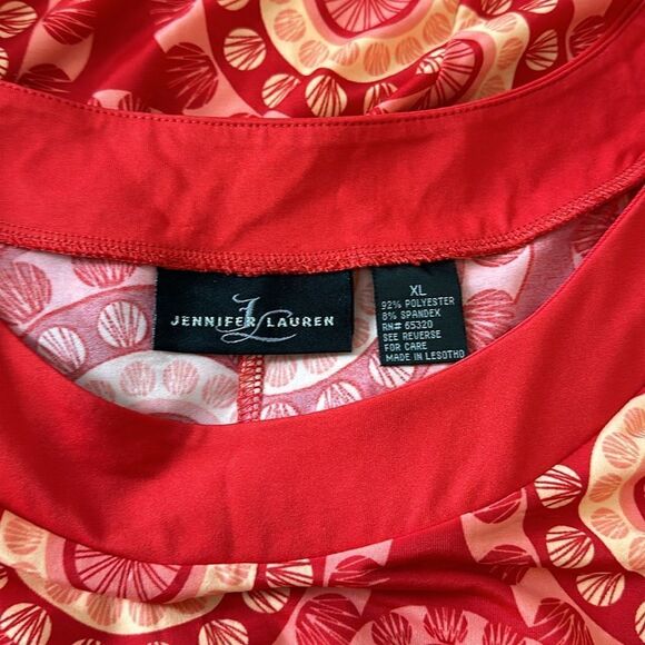 Jennifer Lauren Orange Red Boho Bohemian Flowy Flowing mMedallion Tank XL - Picture 7 of 7